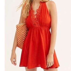 Free People Intimately Sutton Orange Slip Dress Women Size: Small
